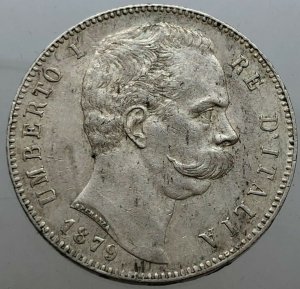 5 lire 1879, Ag,

ref. Giant 24, ... 